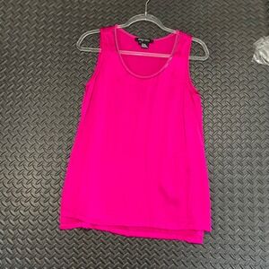Etcetera Magenta Pink 100% Silk‎ Scoop Neck Tank Top Women's Size 2